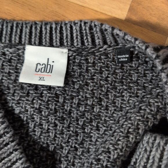 Cabi Lara Duster Cardigan Womens Size XL Style 3166 Gray Knit Pockets Open Front - Picture 6 of 11